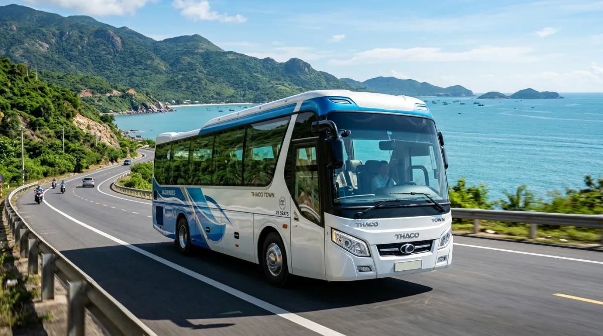 Thuê Xe 29 Chỗ Đi Tỉnh Có Tài Xế Thaco Town Samco Bầu Hơi Êm Ái